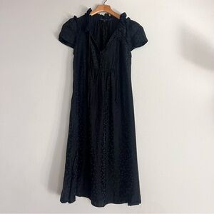 Marc Jacobs 100% Silk Black Gown Lightweight Relaxed Loose Flower Pattern Size 2